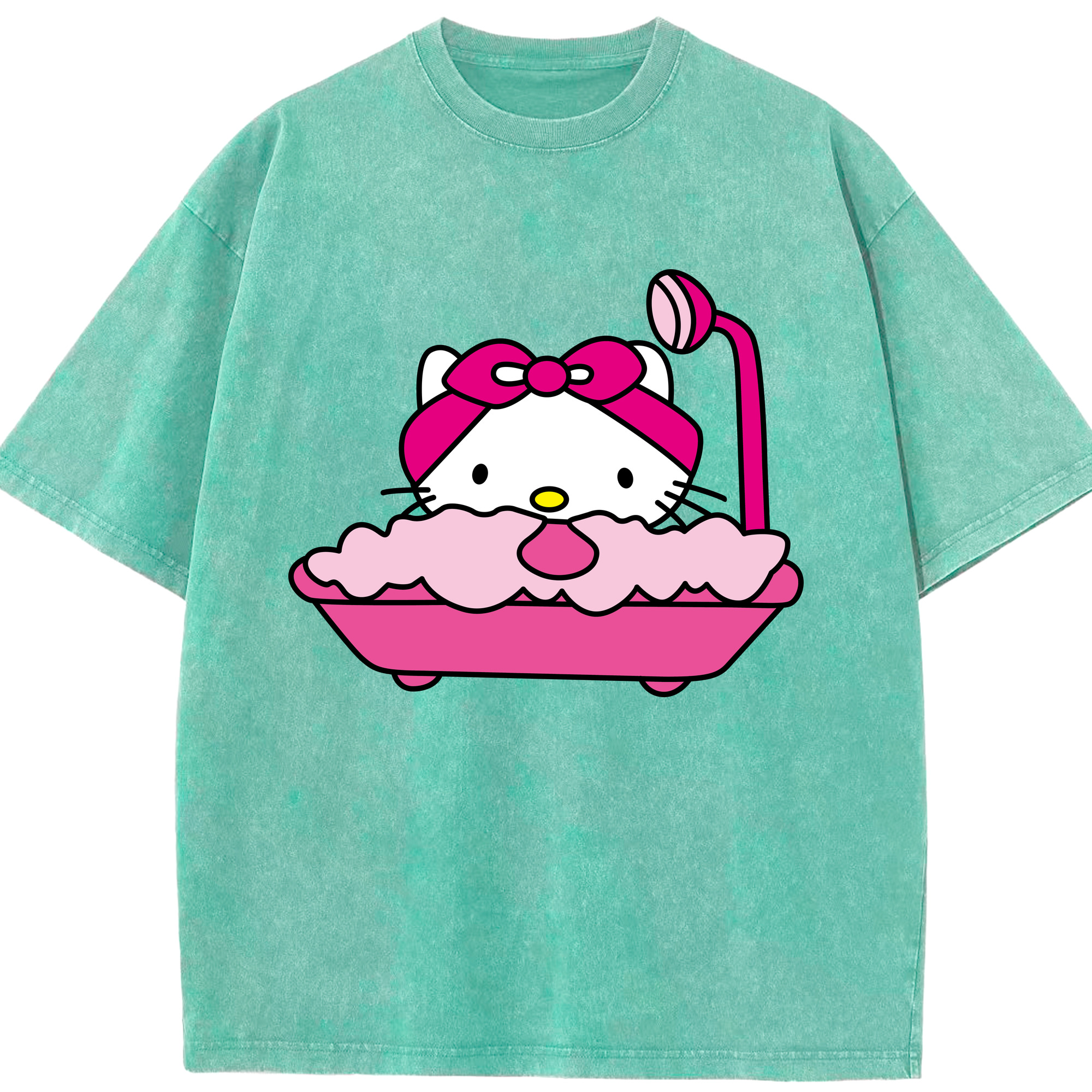 （画像用） Hello Kitty ハローキティ 綿100% ヴィンテージ風 半袖Tシャツ（フロントプリント）